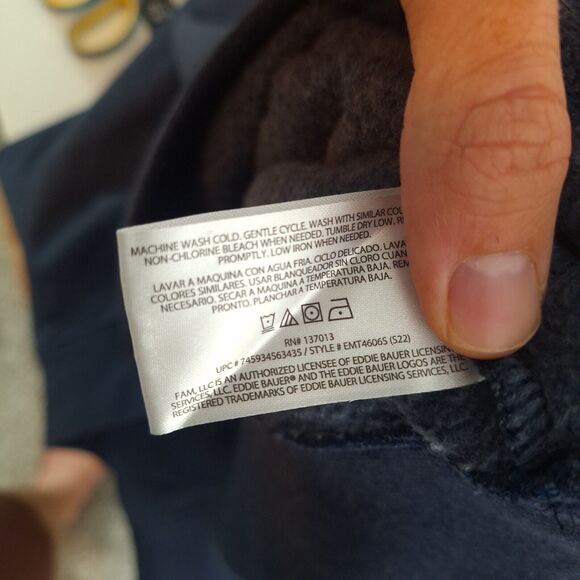 Eddie Bauer Men's Size 2XL Pullover Sweater Crew Neck Stretch Cotton Navy - Picture 5 of 6